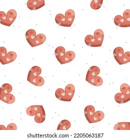 Vector seamless pattern with hearts. Minimal design for gift paper, decor, textile	
