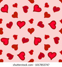 Vector seamless pattern with hearts with nice Happy Valentine's Day mood Will be perfect to use in wrapped paper, textile, fabric.