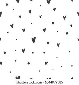 Vector seamless pattern with hearts on a white background. Suitable for web backgrounds, textiles and wrapping paper.