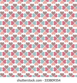 Vector seamless pattern of hearts on white background