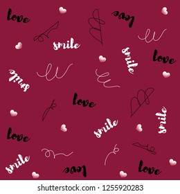Vector seamless pattern. Hearts ornament. Romantic tiled pattern for wrapping paper and wallpaper design.