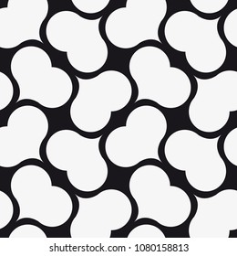  Vector seamless pattern with hearts. Repeating geometric tiles with stylized monochrome background.