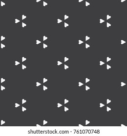 Vector seamless pattern with hearts. Repeating geometric tiles with stylized monochrome background.
