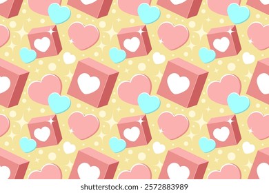 vector seamless pattern with hearts. romantic, gentle endless background for gift wrapping, for printing on fabric, for postcards. for loved ones, sweethearts.