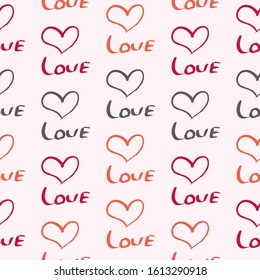 Vector seamless pattern with hearts shape in a modern style.  Valentines Day seamless background. seamless love pattern vector illustration