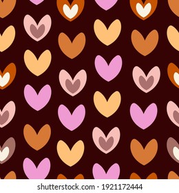 Vector seamless pattern of hearts. Simple print for Easter, Valentine's Day, Birthday