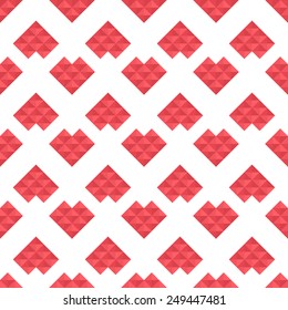 vector seamless pattern hearts of triangles