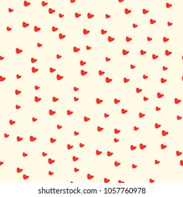 Vector seamless pattern with hearts. Valentine's day background. EPS10. Can be used for wrapping paper, design of banners, cards, print on clothes. Creative wedding backdrop.