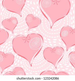 Vector seamless pattern with hearts, Valentine's day texture