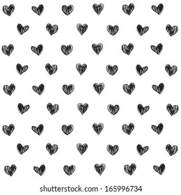 Vector seamless pattern with hearts. Valentine's day background