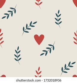Vector seamless pattern with hearts for valentines day