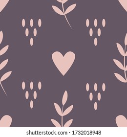 Vector seamless pattern with hearts for valentines day