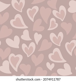 vector seamless pattern of hearts with Valentine's Day 14 February. Background for invitations, wallpaper, wrapping paper and scrapbooking