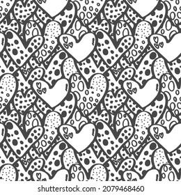 vector seamless pattern of hearts with Valentine's Day 14 February. Background for invitations, wallpaper, wrapping paper and scrapbooking