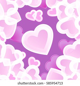 Vector seamless pattern of hearts for Valentine's Day