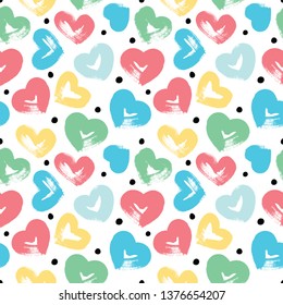 Vector seamless pattern with hearts for your design.

