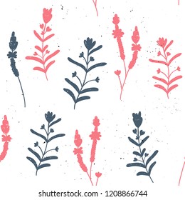 Vector seamless pattern with herbs.