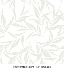 Vector seamless pattern of  herbs. Branch pattern on white background.