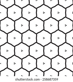 Vector seamless pattern with hexagon ornament.