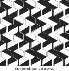 Vector seamless pattern with hexagonal woven shapes, retro-modern style repeat background with handmade feeling, perfect for web and print