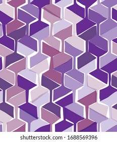 Vector seamless pattern with hexagonal woven shapes, retro-modern style repeat background with handmade feeling, perfect for web and print