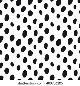 Vector seamless pattern. Hipster spotty texture. Simple monochrome tileable print.