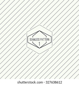 Vector seamless pattern with hipster vintage old banner. Repeating geometric shapes, diagonal stripe