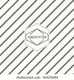 Vector seamless pattern with hipster vintage old banner. Repeating geometric shapes, diagonal stripe