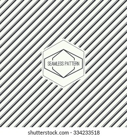 Vector seamless pattern with hipster vintage old banner. Repeating geometric shapes, diagonal stripe