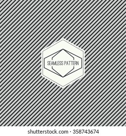 Vector seamless pattern with hipster vintage old banner. Repeating geometric shapes, diagonal stripe