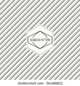 Vector seamless pattern with hipster vintage old banner. Repeating geometric shapes, diagonal stripe
