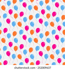 Vector seamless pattern .Holiday pattern with colorful balloons