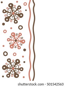 Vector seamless pattern for holiday Thanksgiving day, a simple hand-drawn winter design on white background in brown colors with copy space (place for your text).
