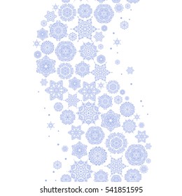 Vector seamless pattern for holiday Thanksgiving day, a simple hand-drawn winter design on white background in blue colors.