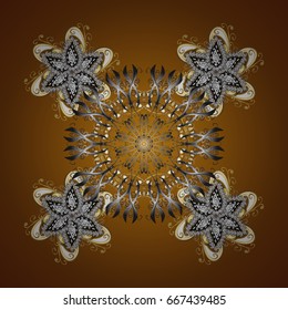 Vector seamless pattern for holiday, Thanksgiving day. A simple hand-drawn winter design on brown background.