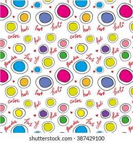 Vector seamless pattern. Holli powder in bags upside view