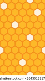 Vetor padrão sem emenda com favos de mel com mel em estilo cartoon. Textura em mosaico com hexágonos amarelos para papel de embrulho e papel de parede.