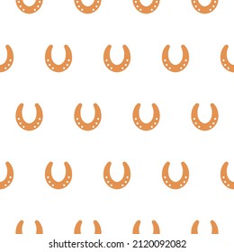 Vector seamless pattern with horseshoes.