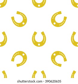 Vector seamless pattern with horseshoes.