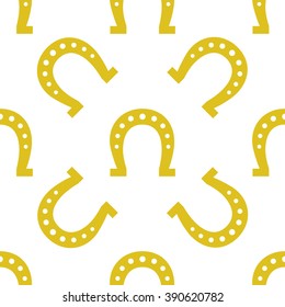 Vector seamless pattern with horseshoes.