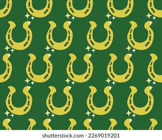 Vector seamless pattern with horseshoes. St. Patrick's Day design. Background, wallpaper, paper or textile print