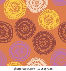 Vector seamless pattern with hot aborigine flowers for fabric, textile, ceramic, craft, wrapping