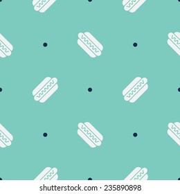 Vector Seamless pattern of hot dog 