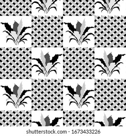 Vector Patrón sin problemas con la planta doméstica. Planta doméstica. Decoración verde natural para el hogar y el interior. Marco moderno. Diseño para envoltura, tela e impresión