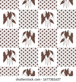 Vector Seamless pattern with house plant. Houseplant. Green natural decor for home and interior. Trendy background. Design for wrapping, fabric, print