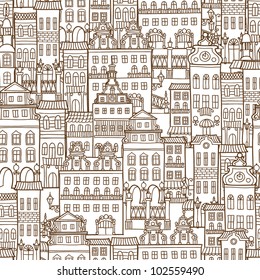 Vector seamless pattern with houses