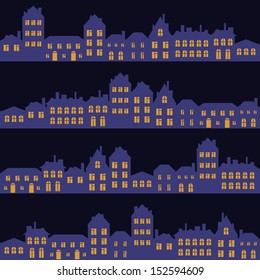 vector seamless pattern with houses