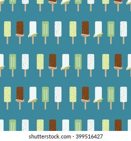 Vector seamless pattern with ice cream