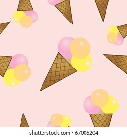 Vector seamless pattern with ice cream