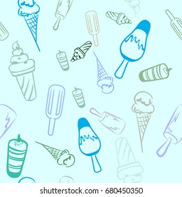 Vector seamless pattern with ice cream.